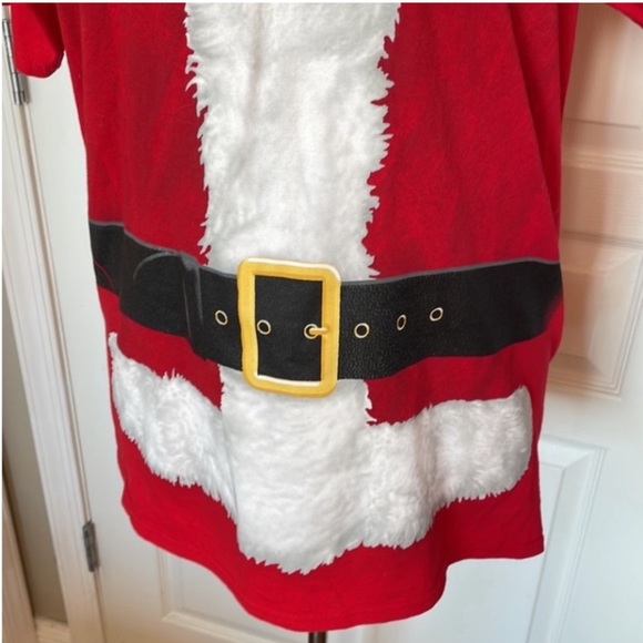Dec.25th Christmas T-Shirt Santa Suit Holiday Red White Black Gray Gold Fur Belt - Picture 5 of 16